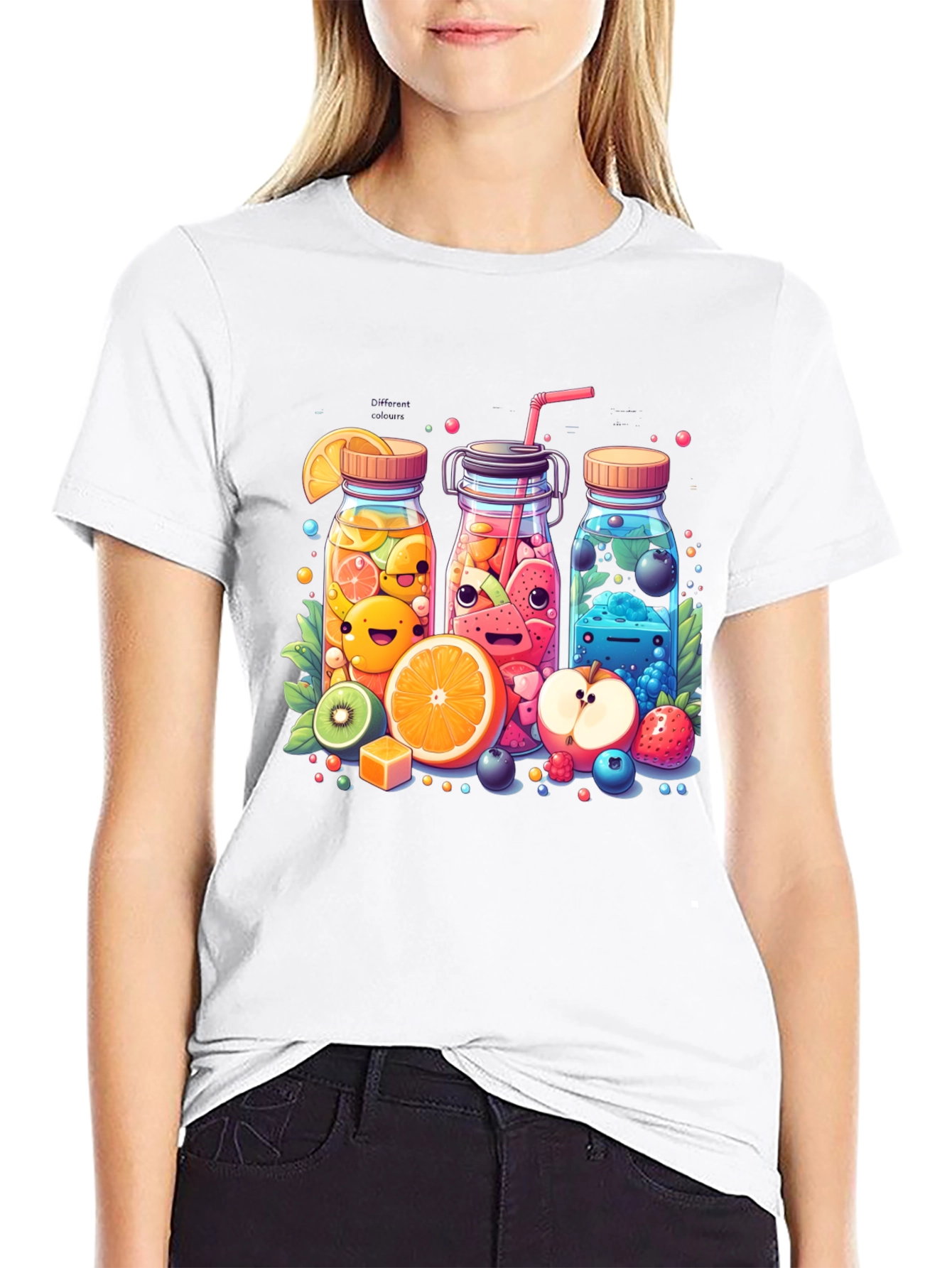 Fun Fruit Juice Graphic T-Shirt - Unisex Casual Tee
