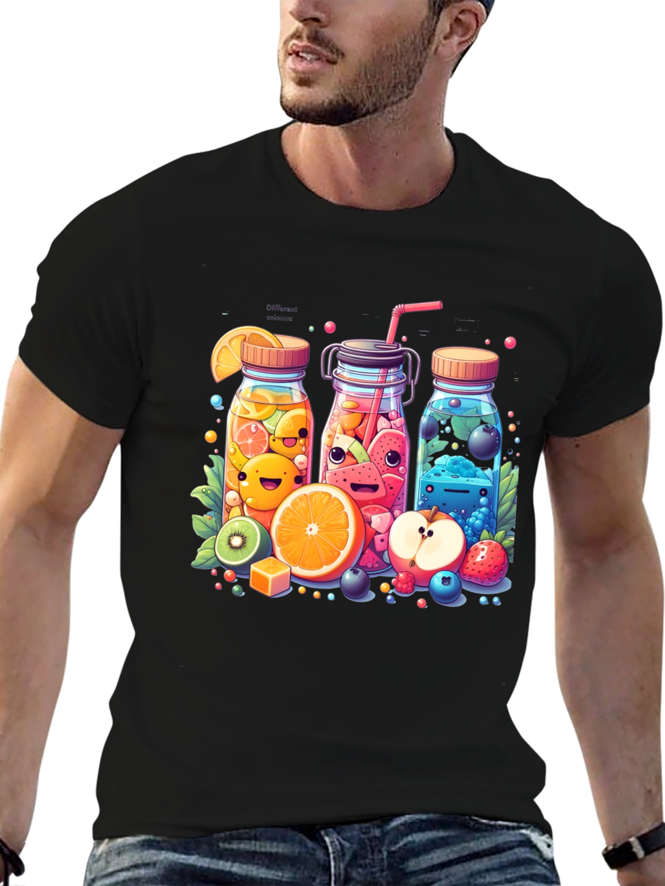 Fun Fruit Juice Graphic T-Shirt - Unisex Casual Tee