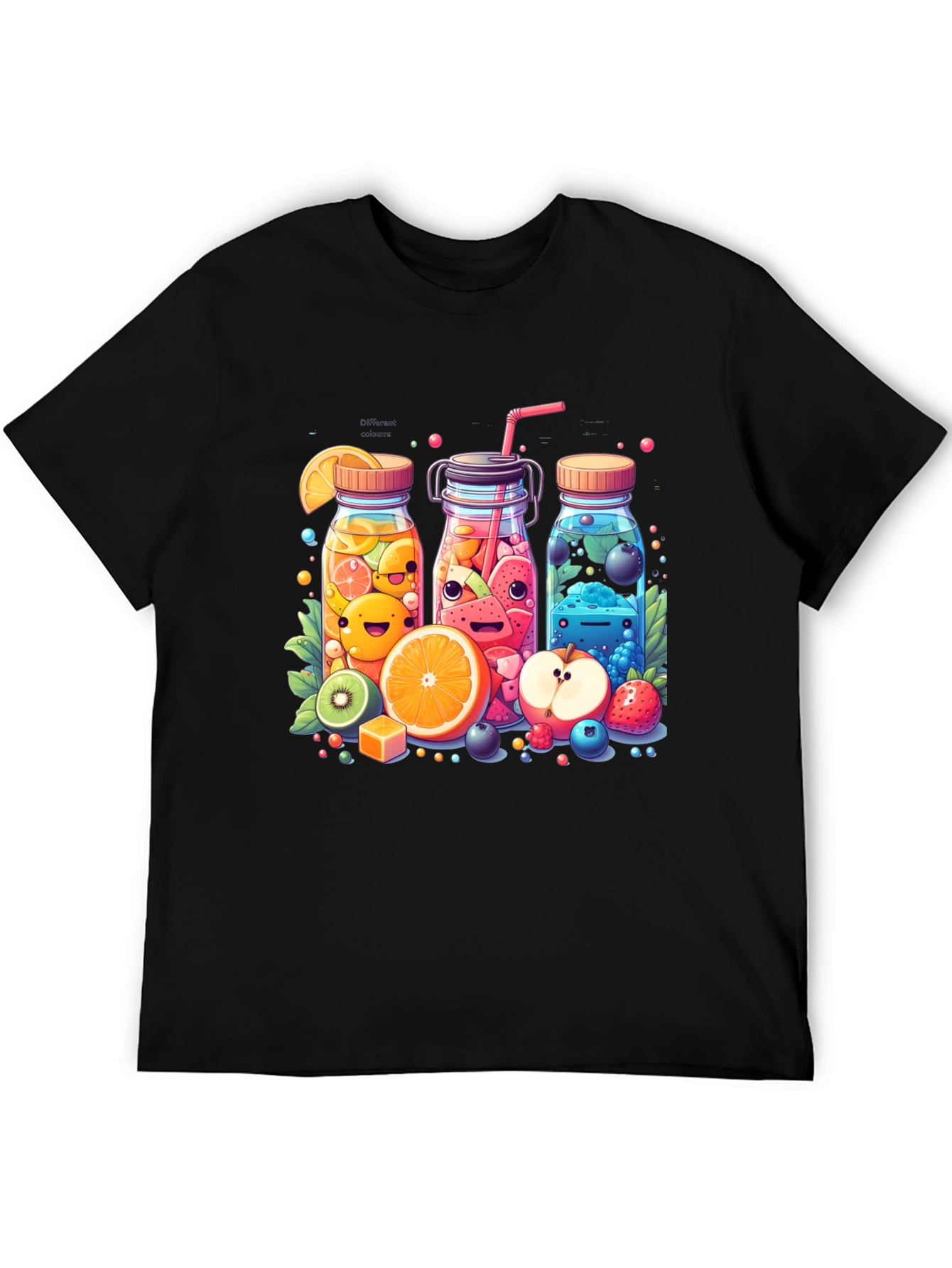 Fun Fruit Juice Graphic T-Shirt - Unisex Casual Tee