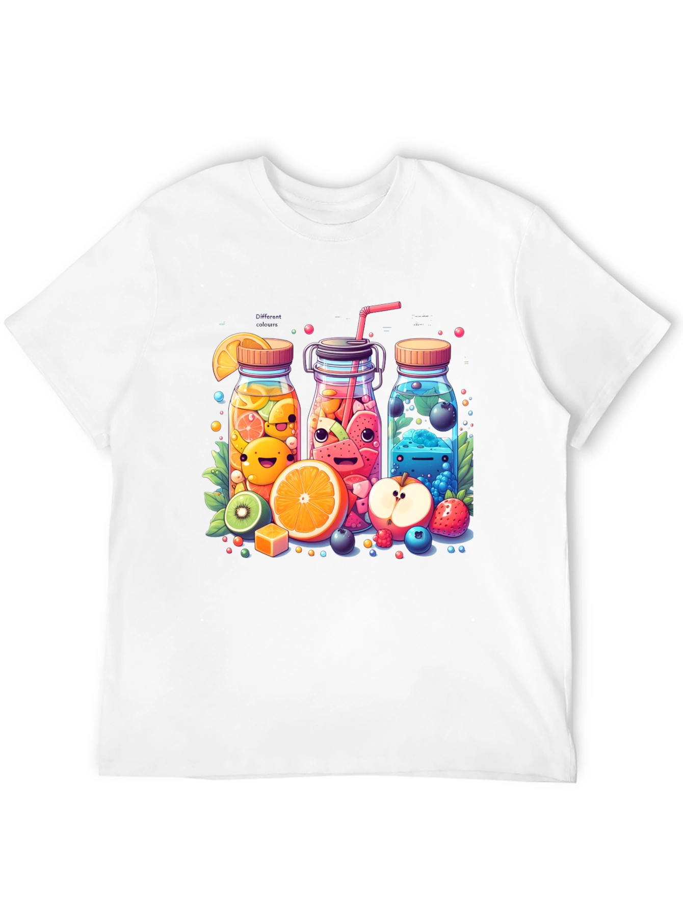 Fun Fruit Juice Graphic T-Shirt - Unisex Casual Tee