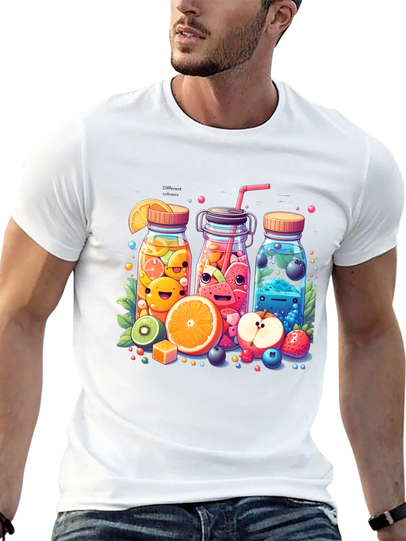 Fun Fruit Juice Graphic T-Shirt - Unisex Casual Tee