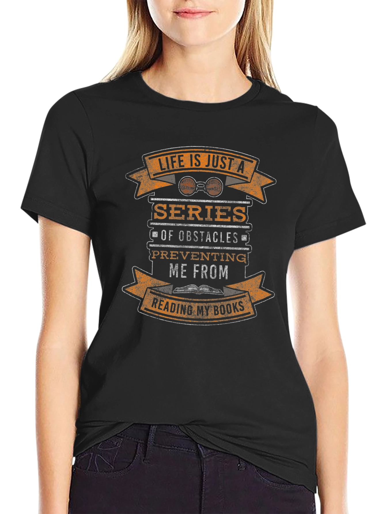 Life is Just a Series of Obstacles Reading T-Shirt