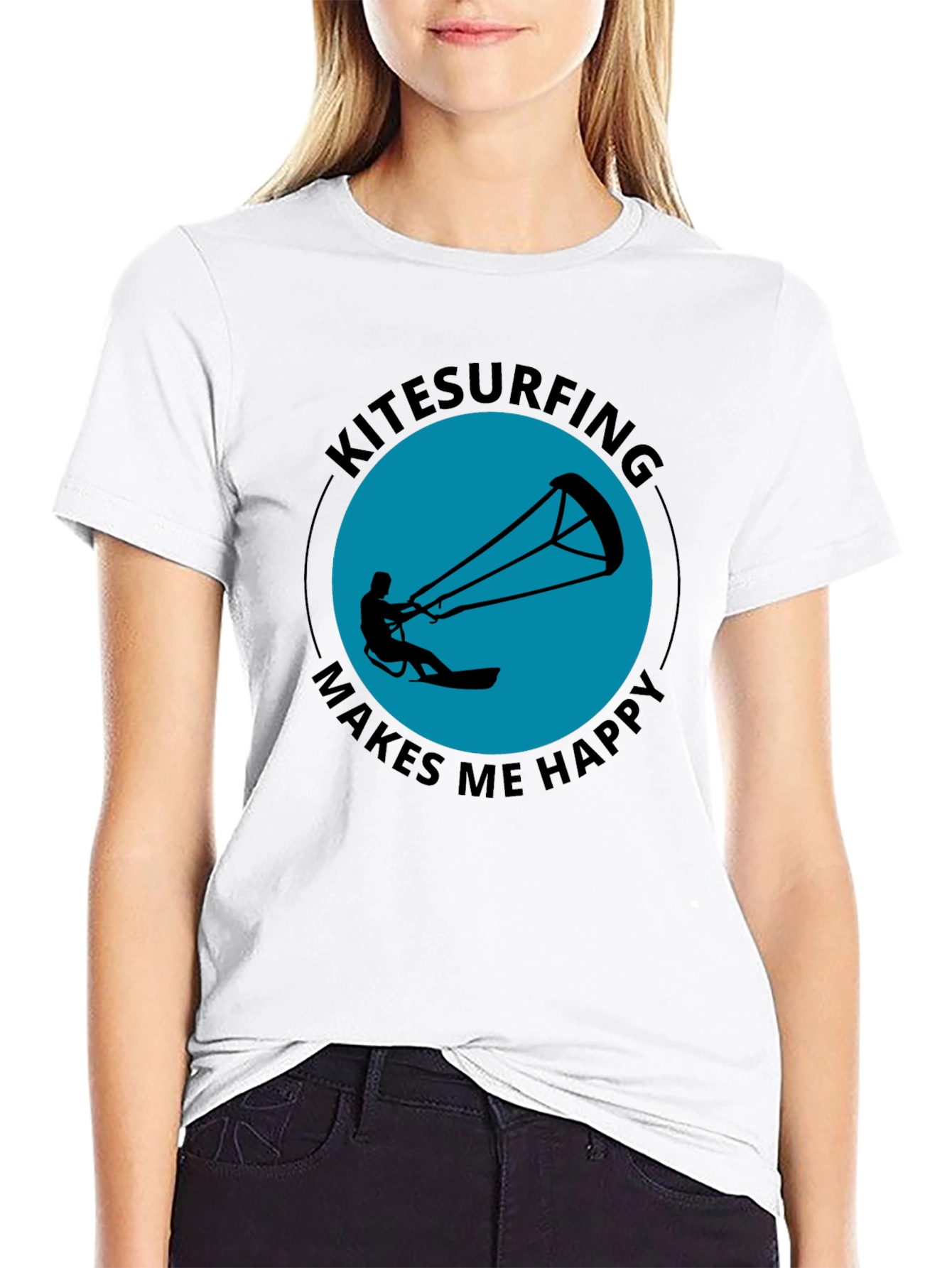 Kitesurfing Makes Me Happy Graphic Tee