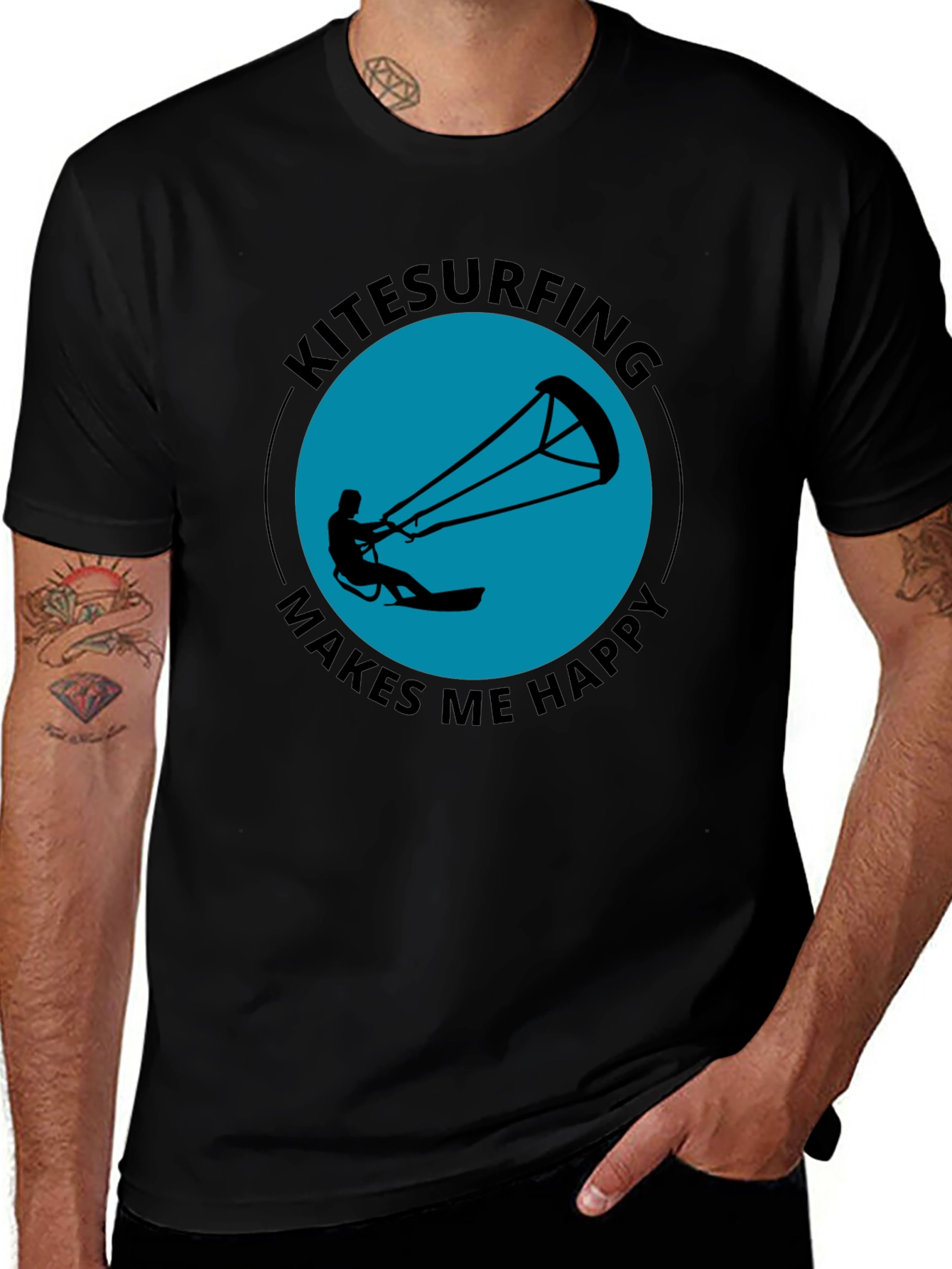 Kitesurfing Makes Me Happy Graphic Tee