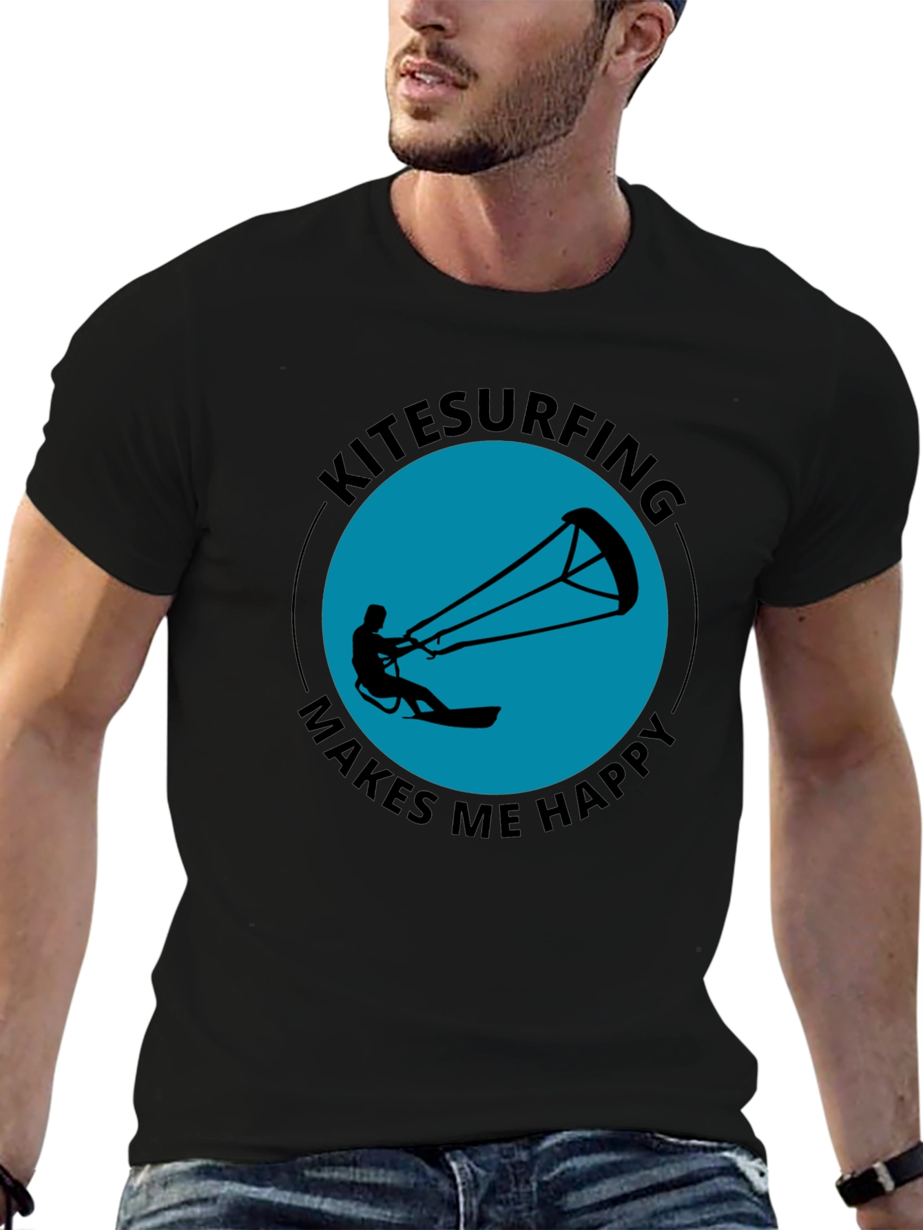 Kitesurfing Makes Me Happy Graphic Tee
