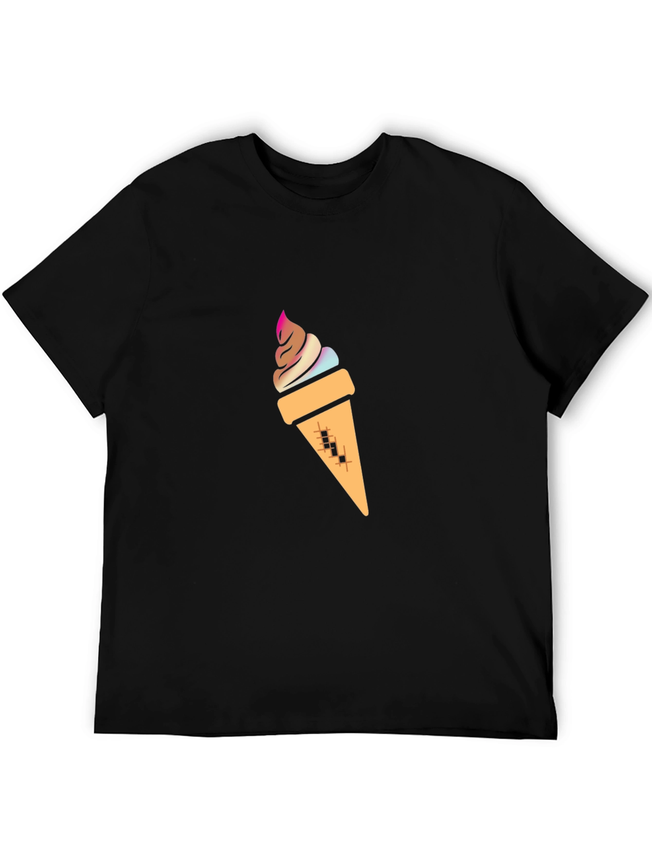 Ice Cream Graphic Tee - Stylish Black Cotton T-Shirt