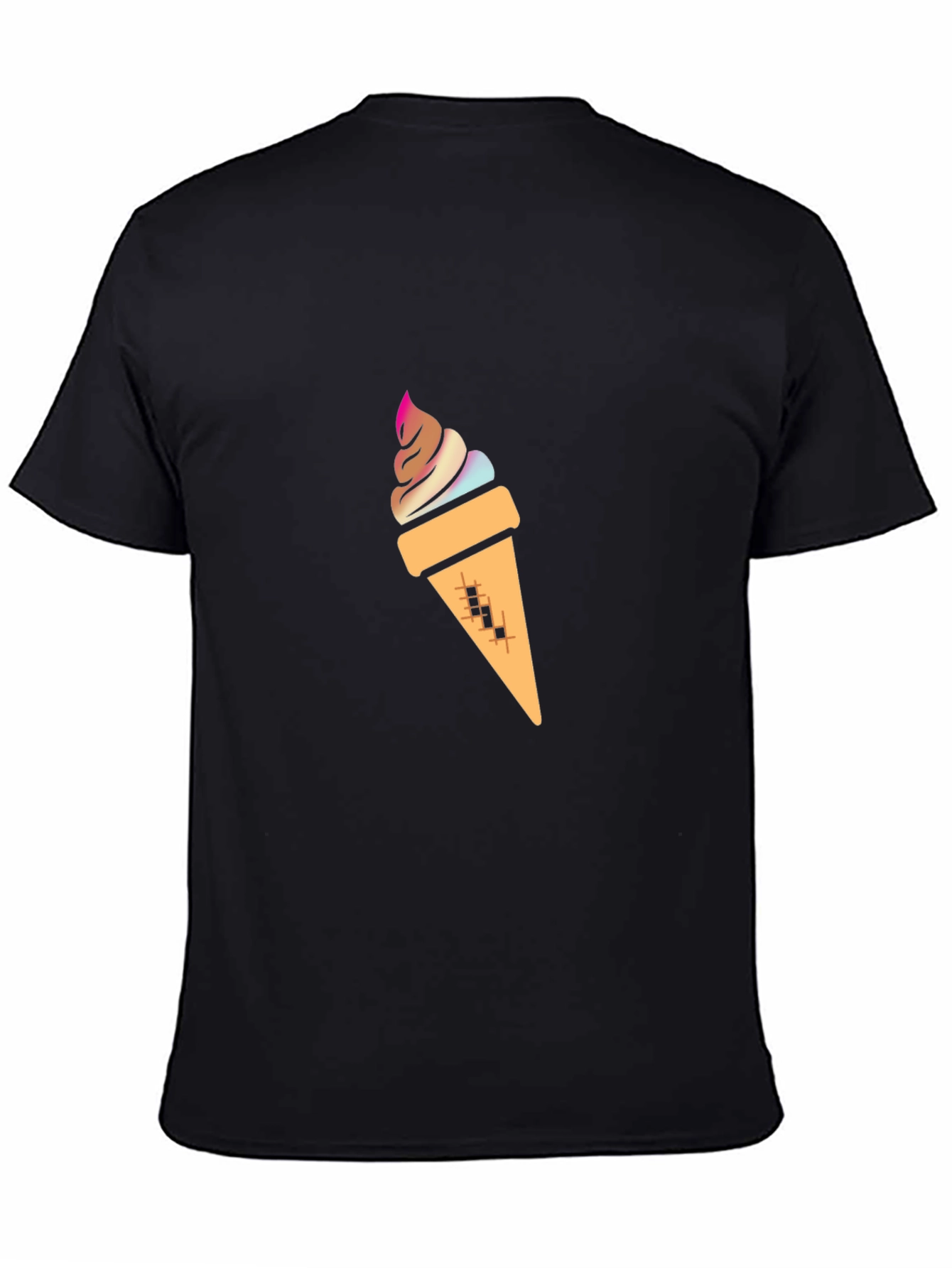 Ice Cream Graphic Tee - Stylish Black Cotton T-Shirt