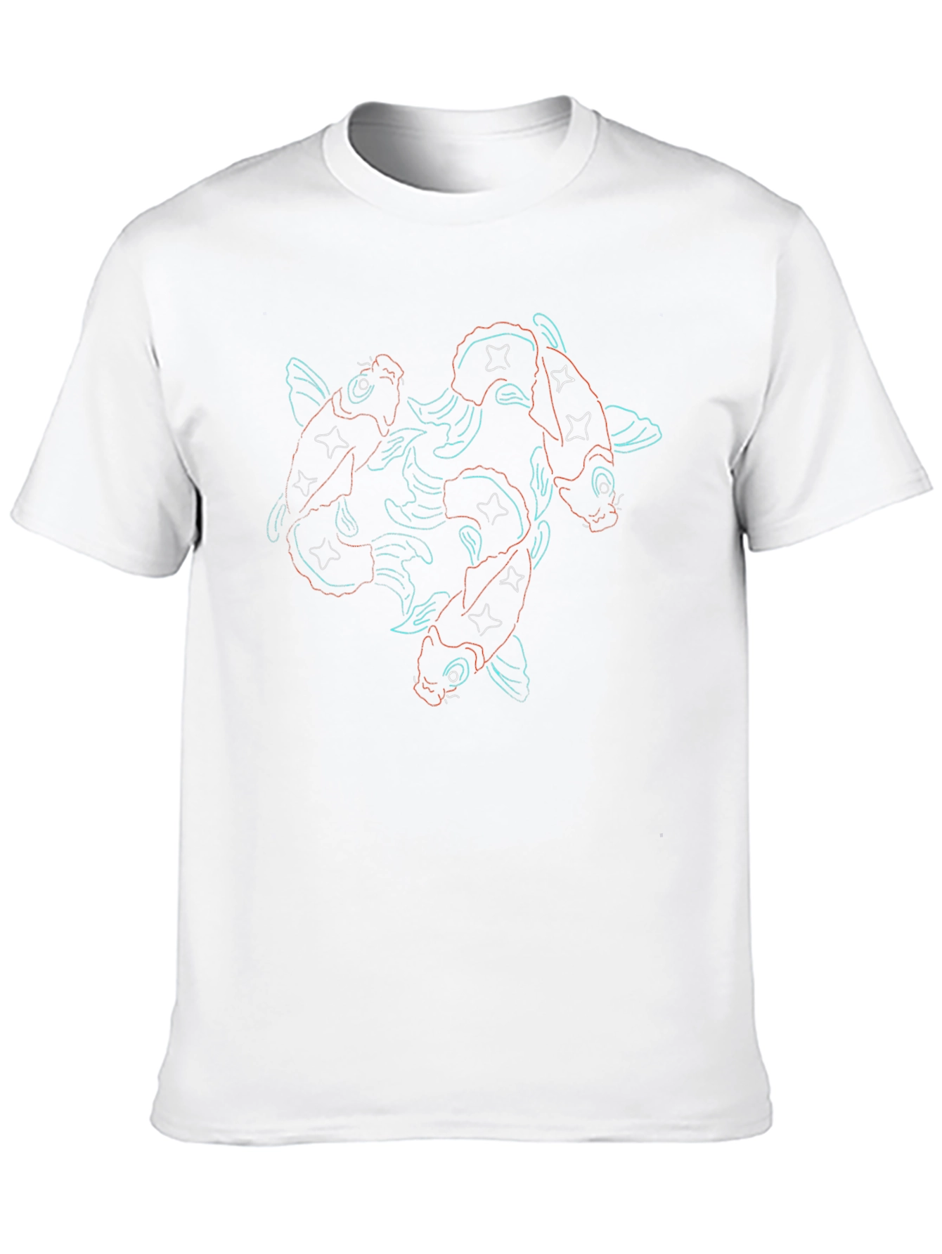 Koi Fish Graphic Tee - Black Cotton Comfort