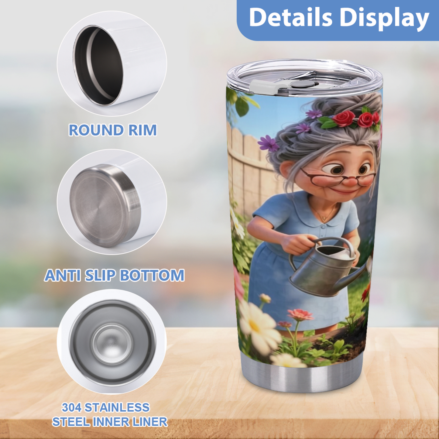 Dusk Riverside New England Coastal House Reflection 20oz Landscape Tumbler