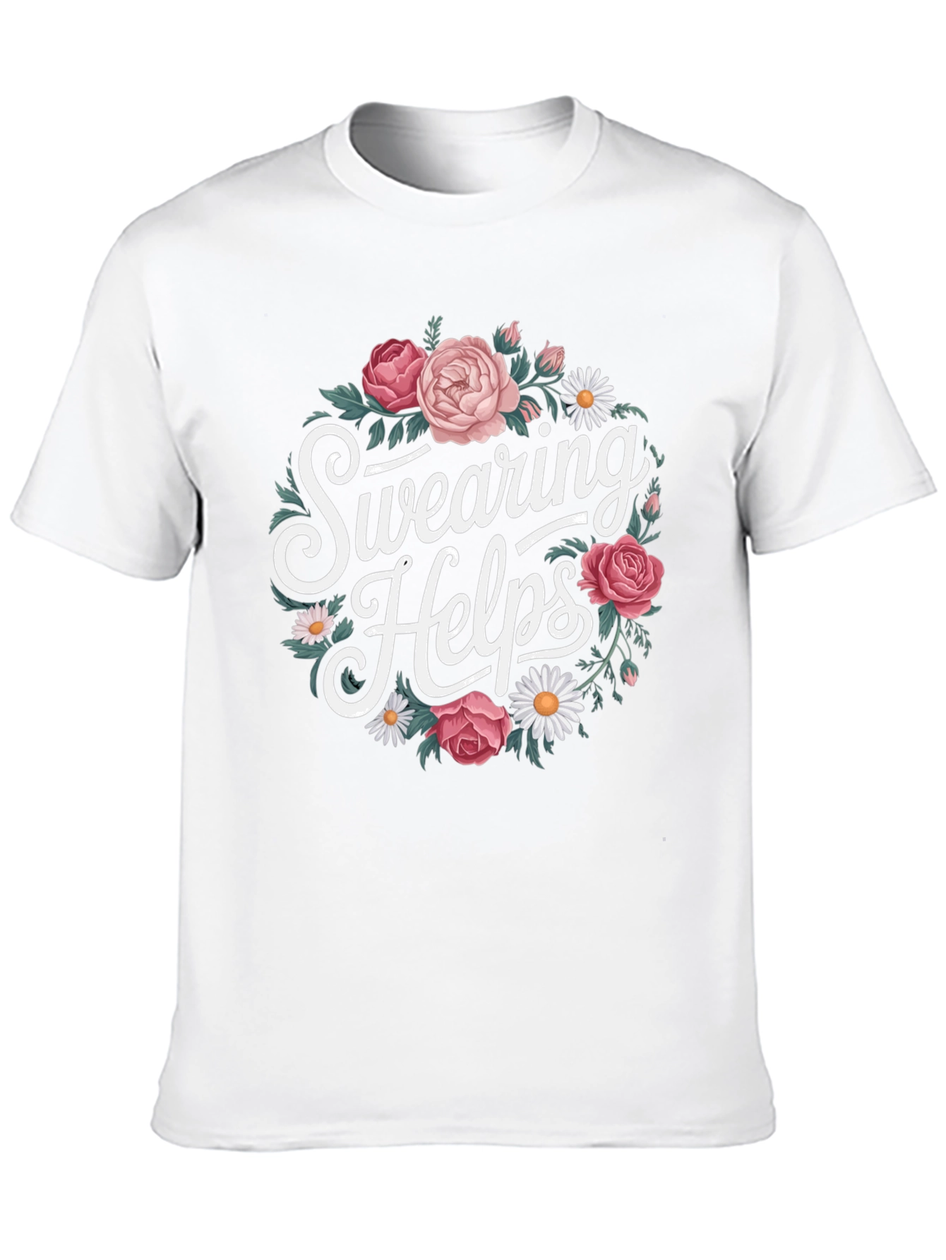 Swearing Helps Floral Graphic T-Shirt