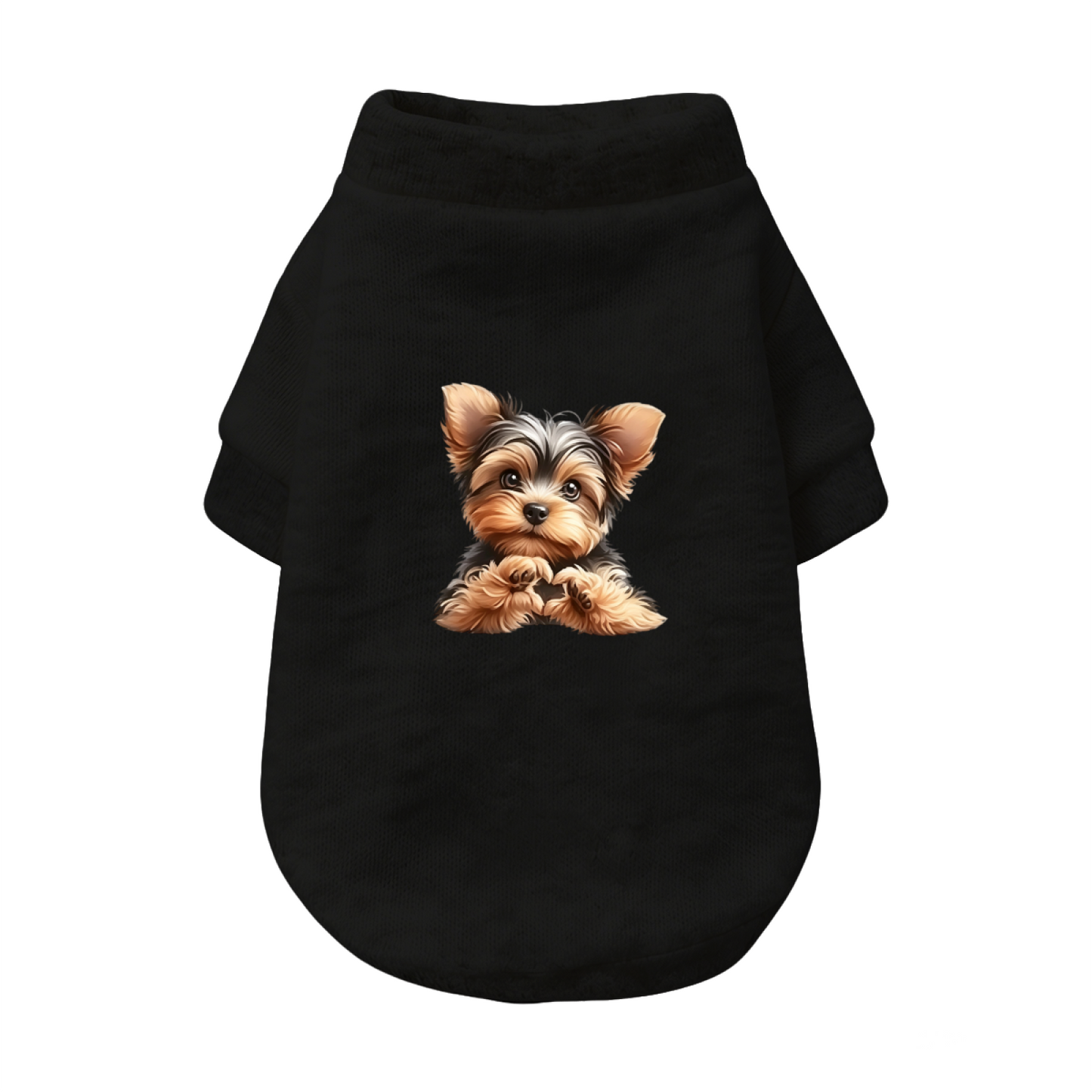 Sweet Yorkshire Terrier Print Pet Sweater, Lovely Small Puppy Daily Outfit