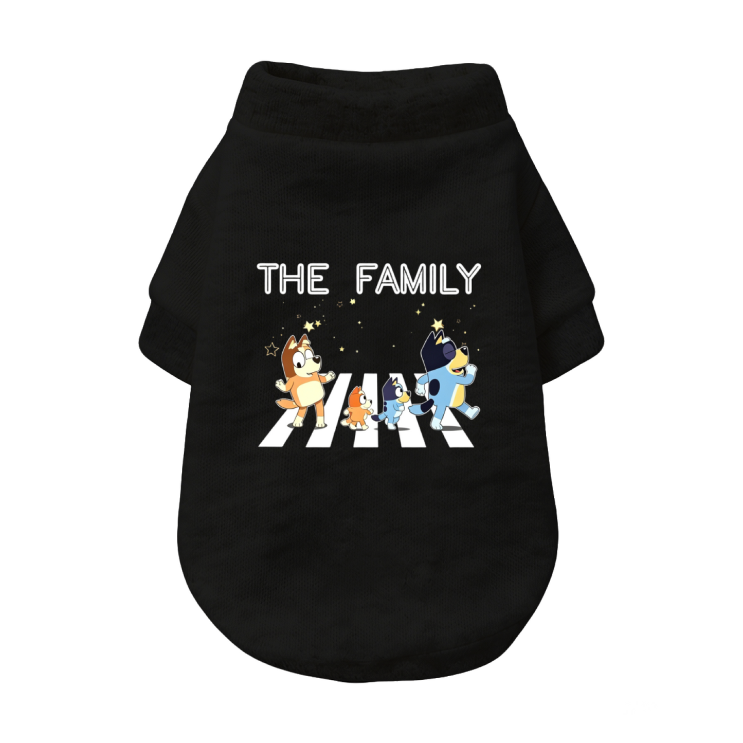 The Family Bluey Cartoon Crossing Road Dog Cardigan Sweater, Family Matching Pet Wear