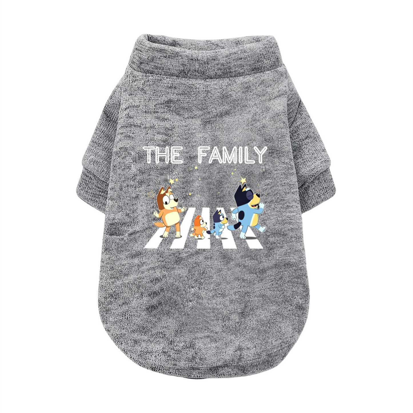 The Family Bluey Cartoon Crossing Road Dog Cardigan Sweater, Family Matching Pet Wear