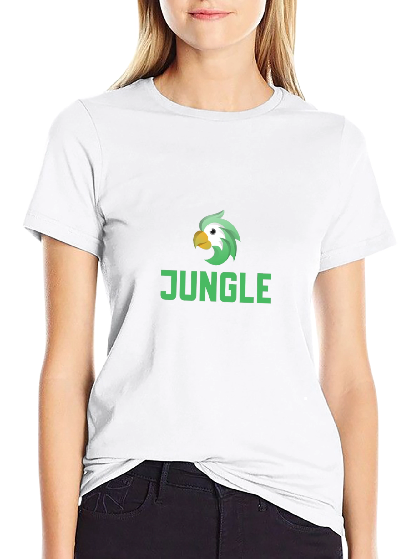 Jungle Parrot Graphic Tee - Cool Bird Design