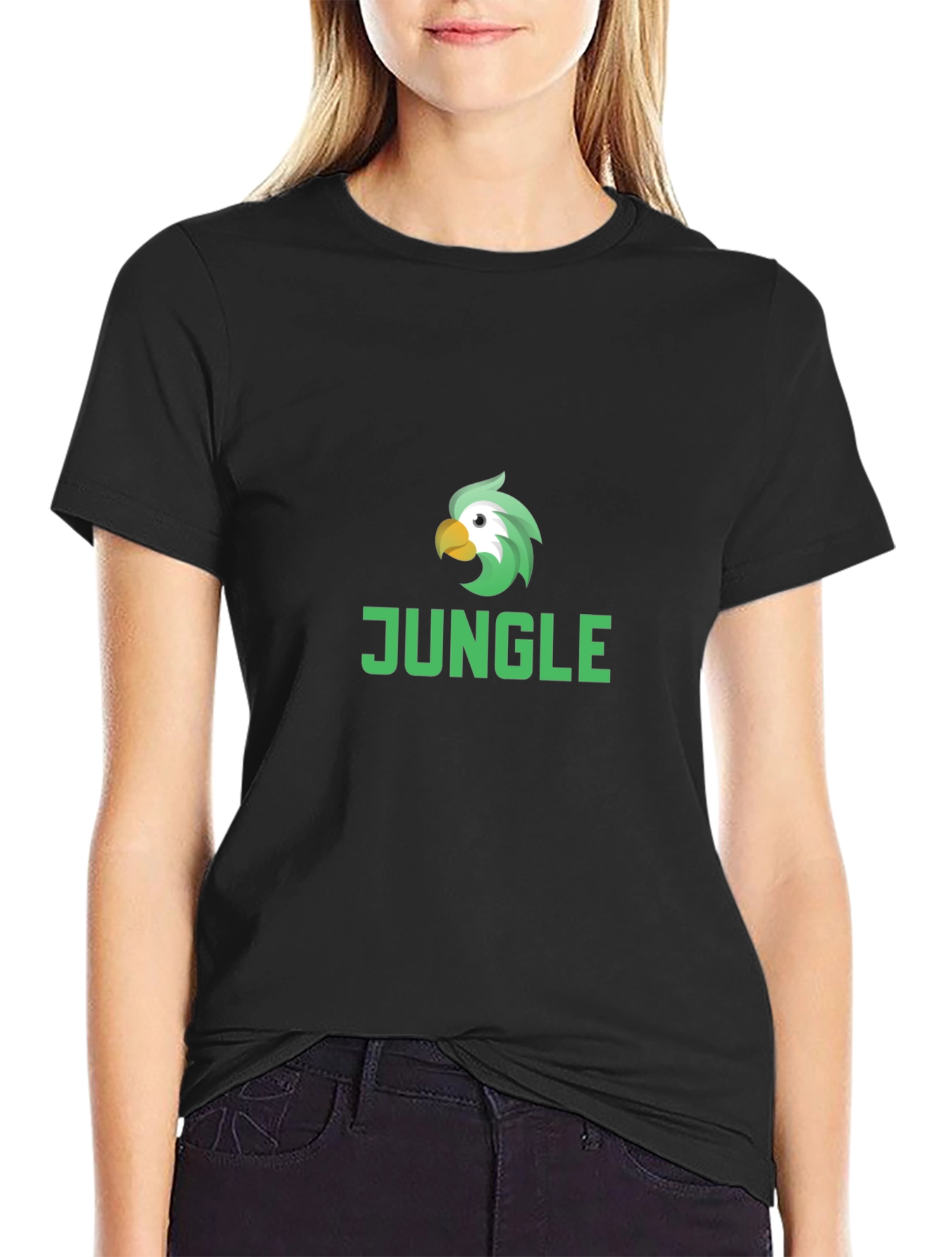 Jungle Parrot Graphic Tee - Cool Bird Design