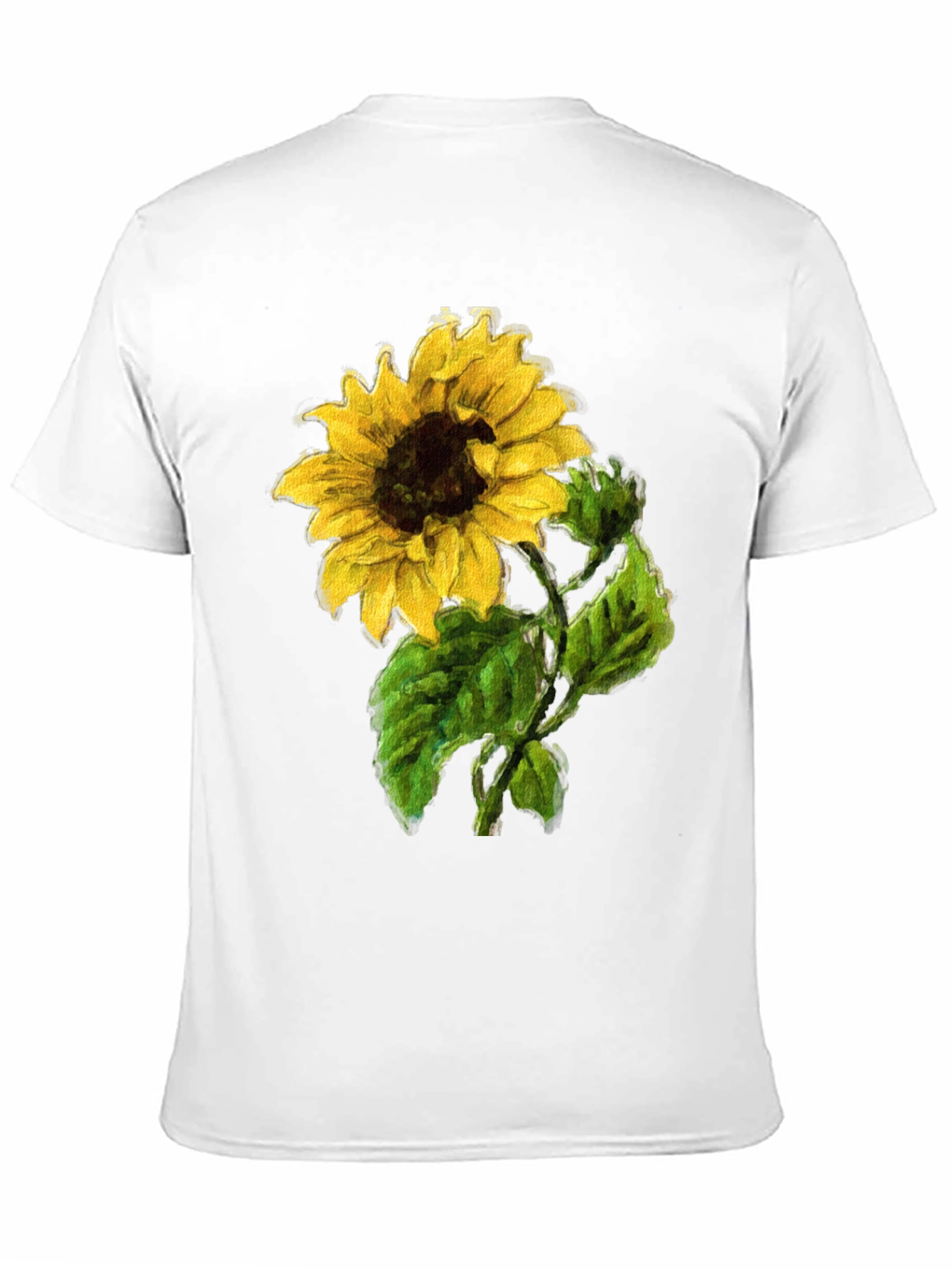 Sunflower Print Black T-Shirt