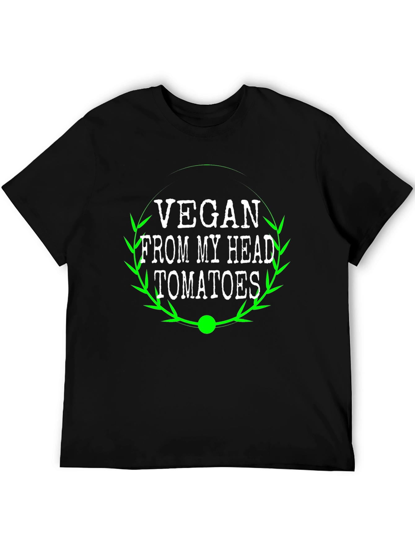 Vegan From My Head Tomatoes Graphic Tee - Black