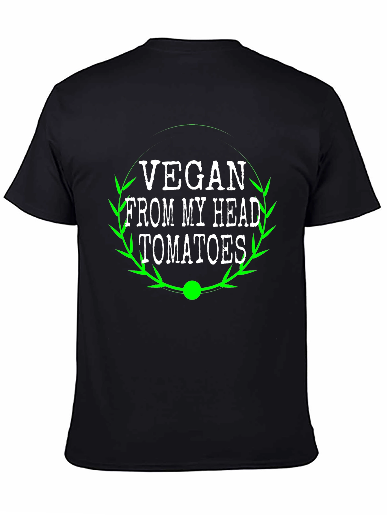 Vegan From My Head Tomatoes Graphic Tee - Black