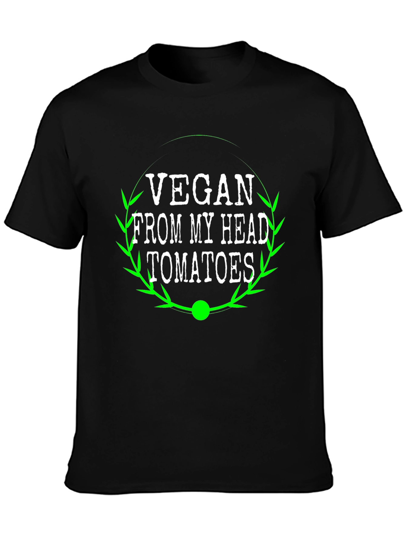 Vegan From My Head Tomatoes Graphic Tee - Black