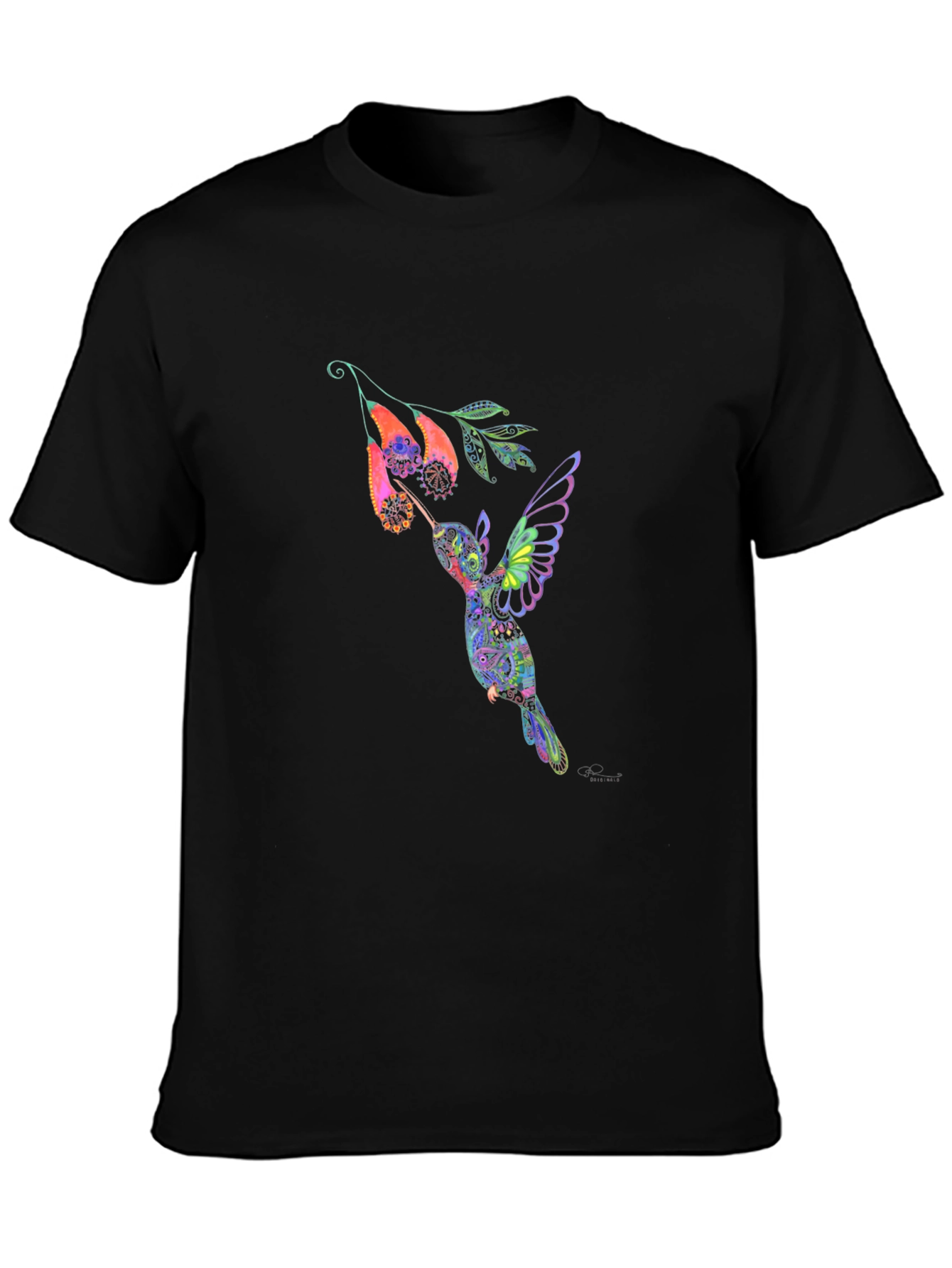 Hummingbird Graphic Black T-Shirt
