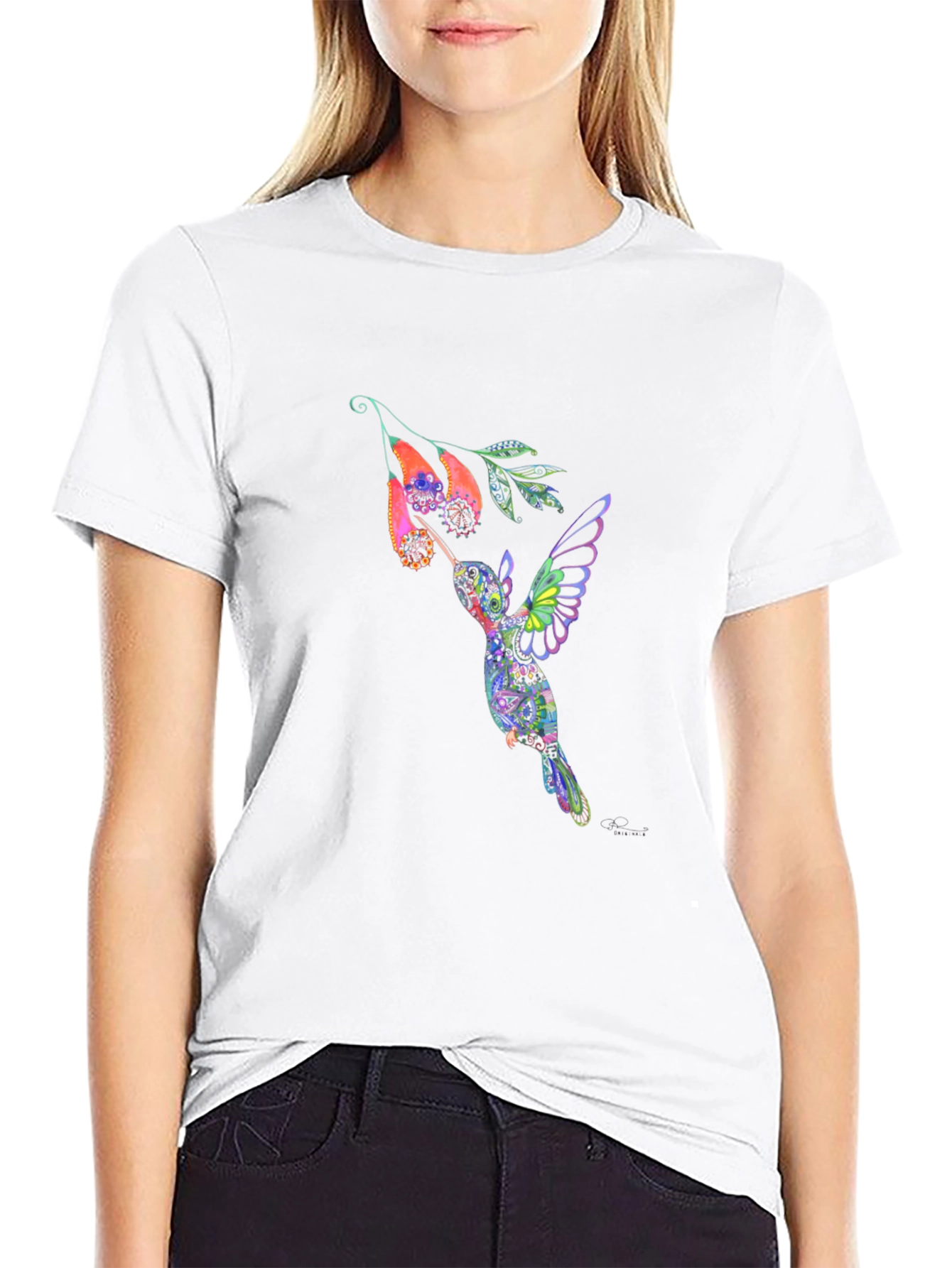 Hummingbird Graphic Black T-Shirt