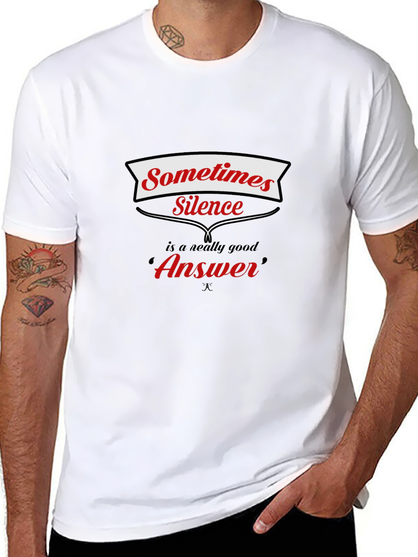 Silence is Golden Mens Black Graphic Tee
