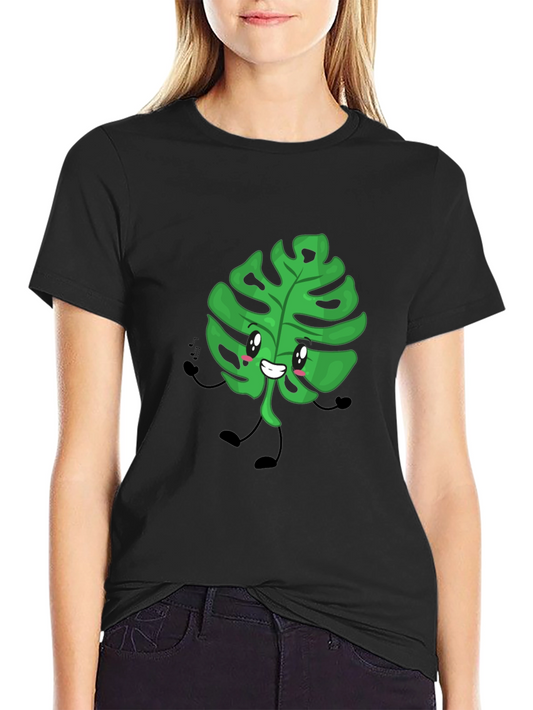 Cute Monstera Leaf Graphic T-Shirt