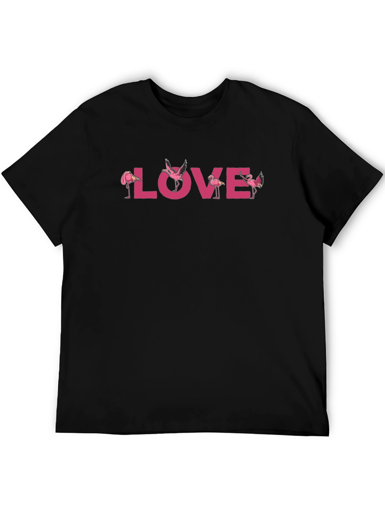 Flamingo Love Graphic Tee - Black