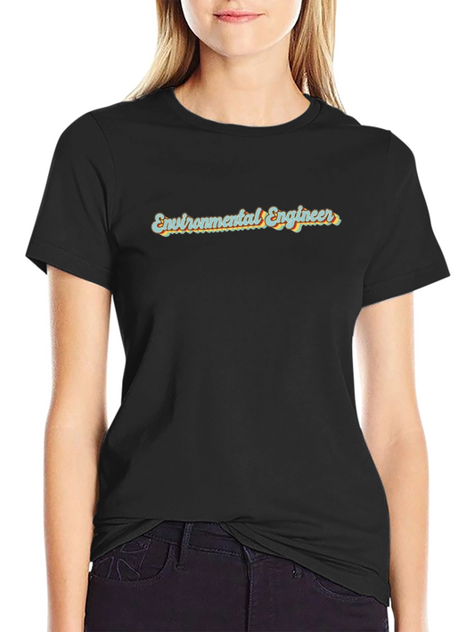 Environmental Engineer Retro Style Black T-Shirt