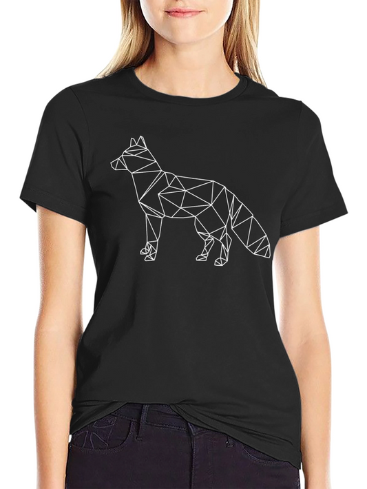 Geometric Fox Graphic Tee - Modern Animal Design