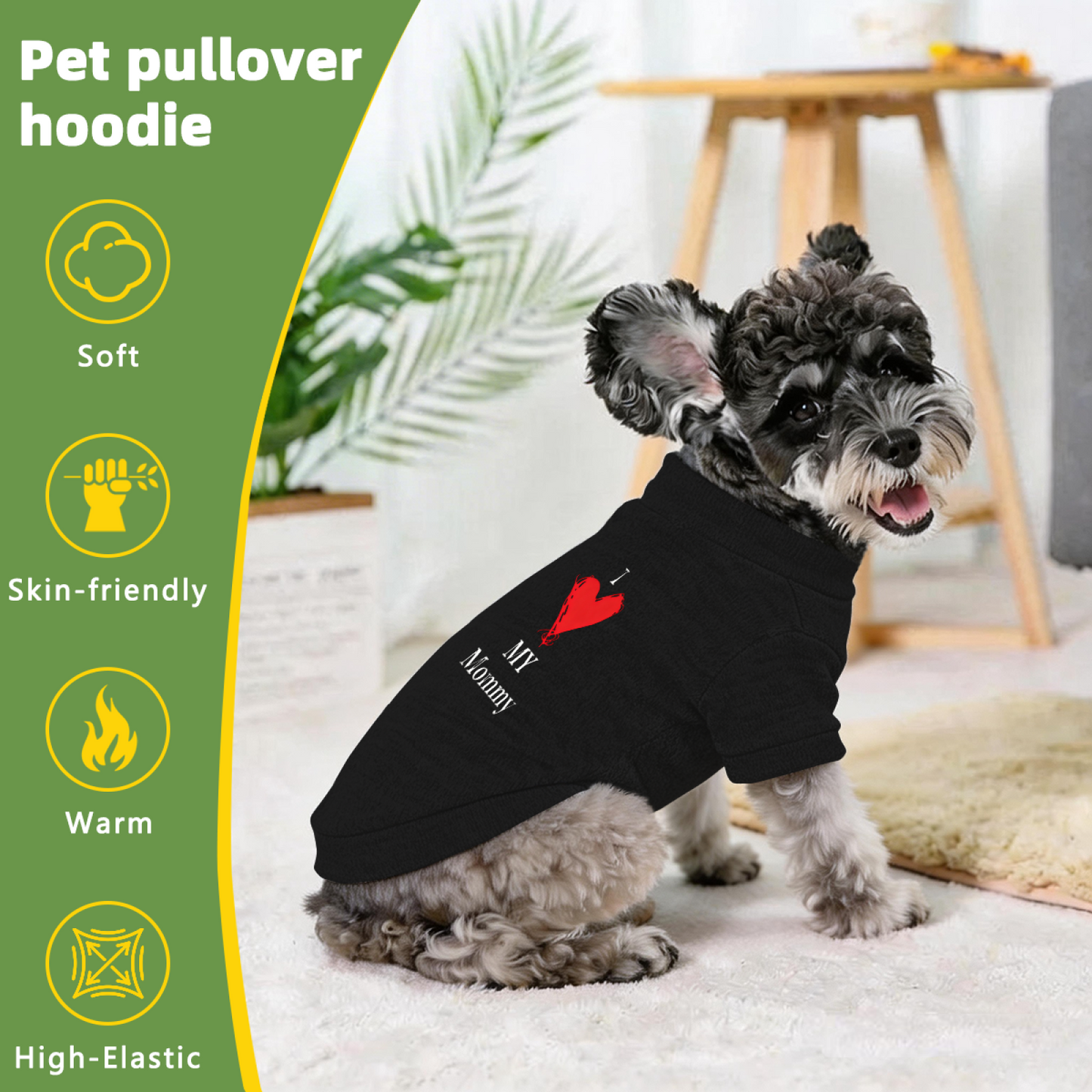 I Love My Mommy Sketch Heart Puppy Sweater