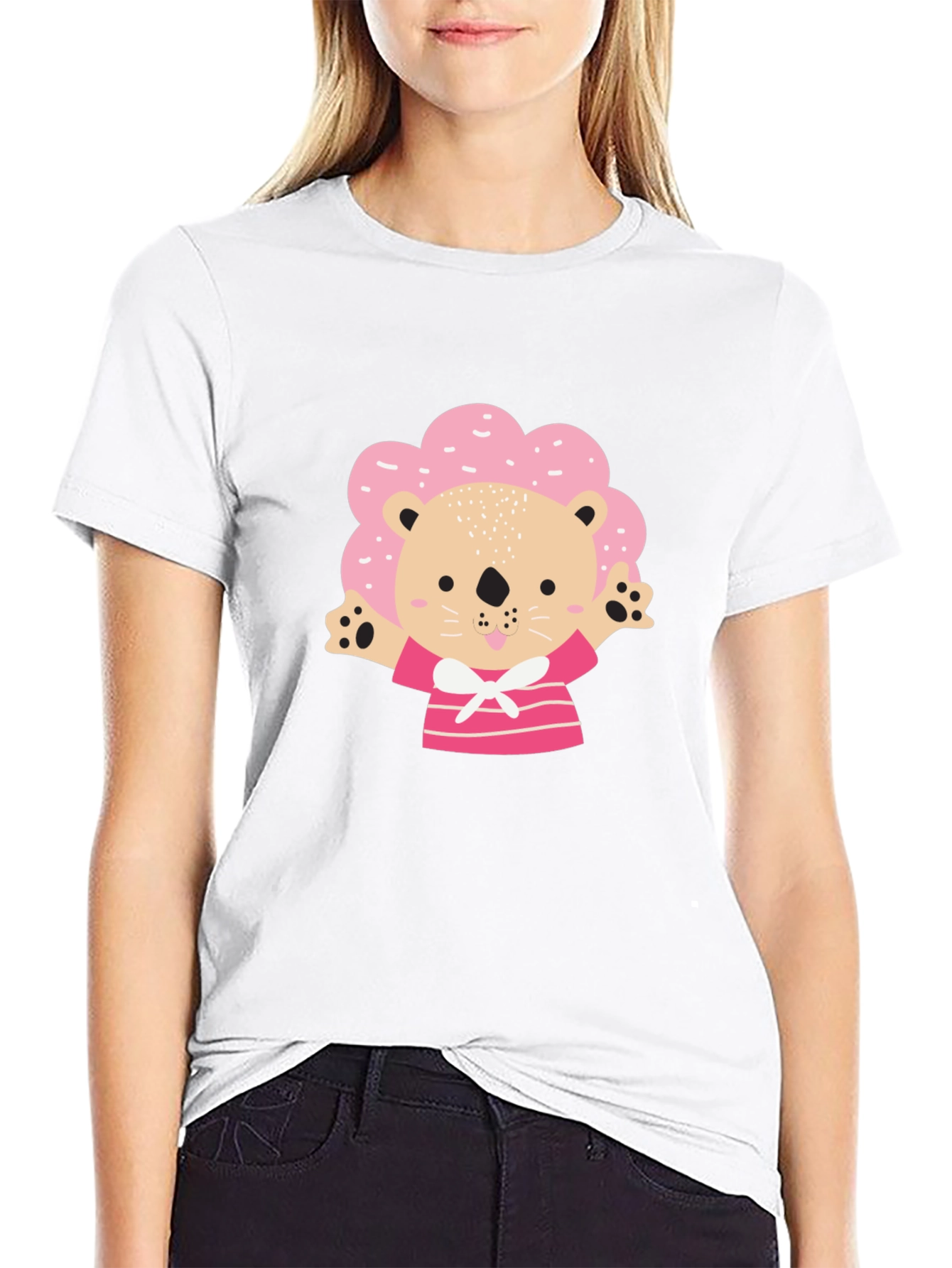Cute Lion T-Shirt - Pink Mane Design