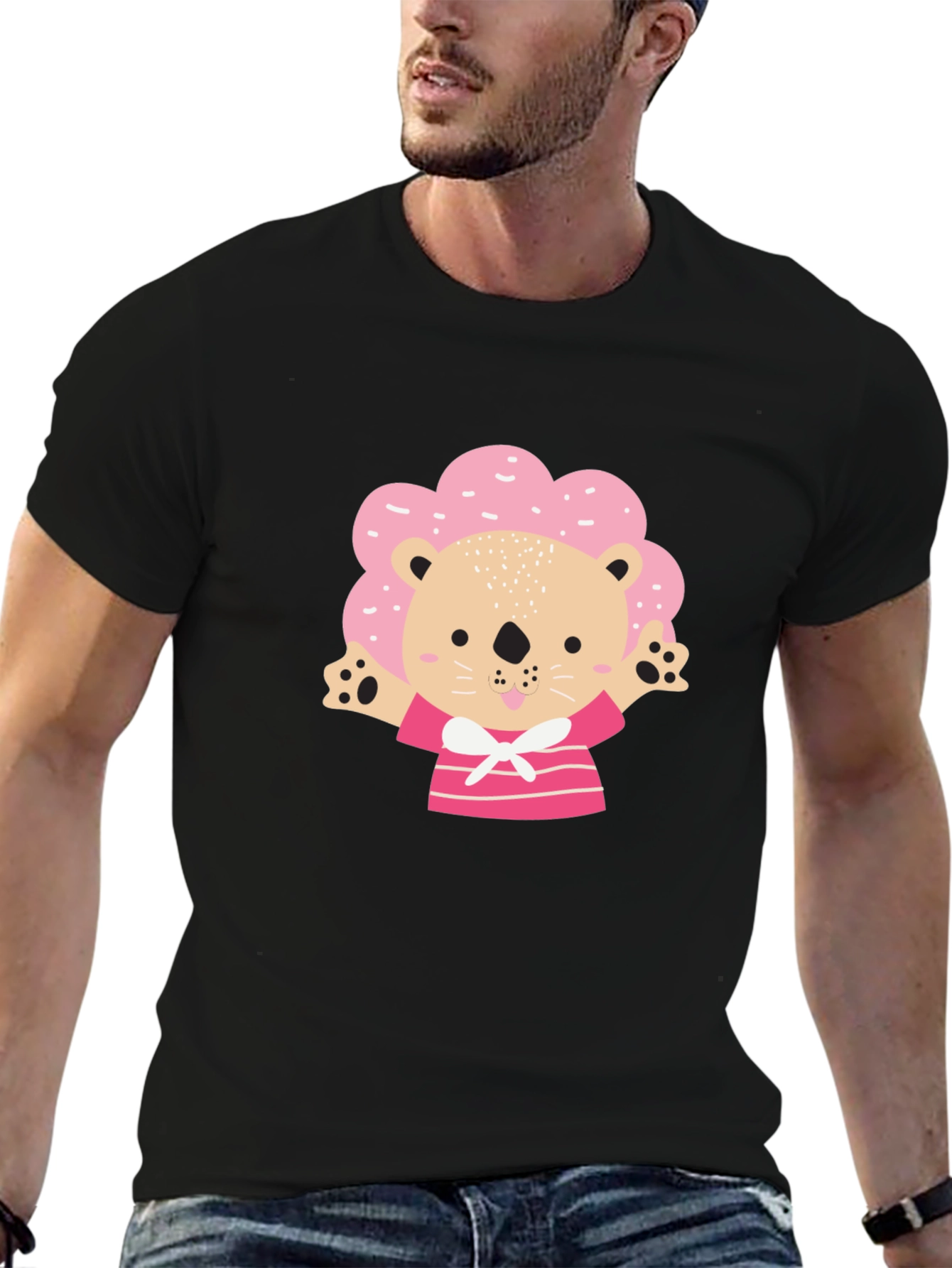 Cute Lion T-Shirt - Pink Mane Design