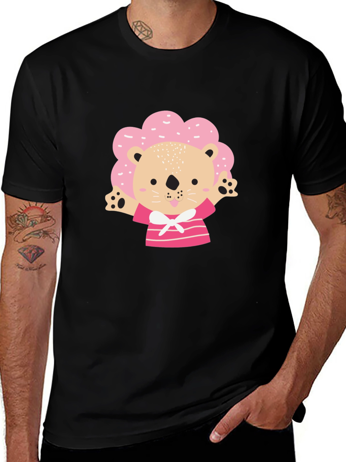 Cute Lion T-Shirt - Pink Mane Design