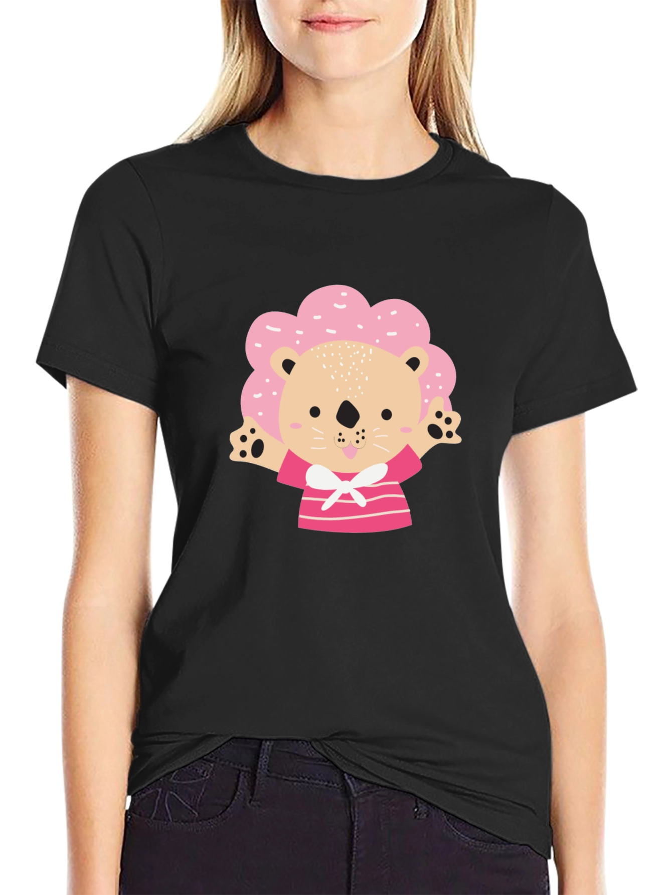 Cute Lion T-Shirt - Pink Mane Design