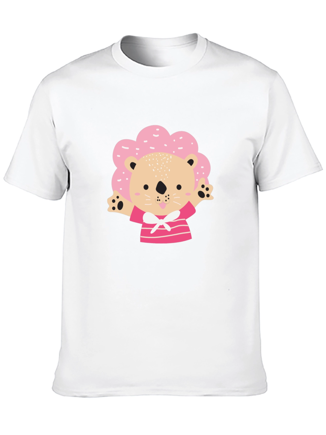Cute Lion T-Shirt - Pink Mane Design