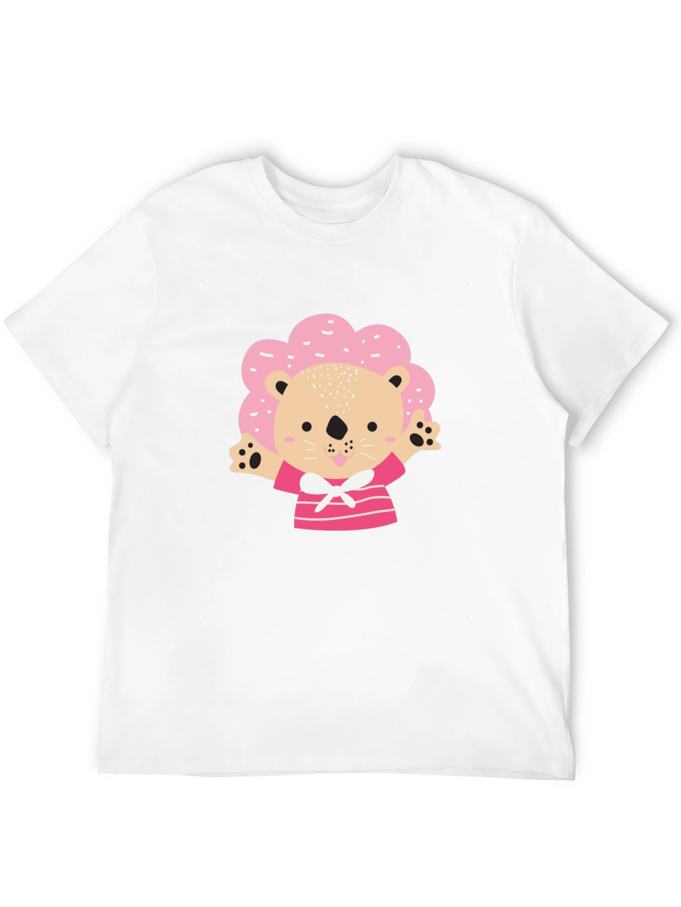Cute Lion T-Shirt - Pink Mane Design