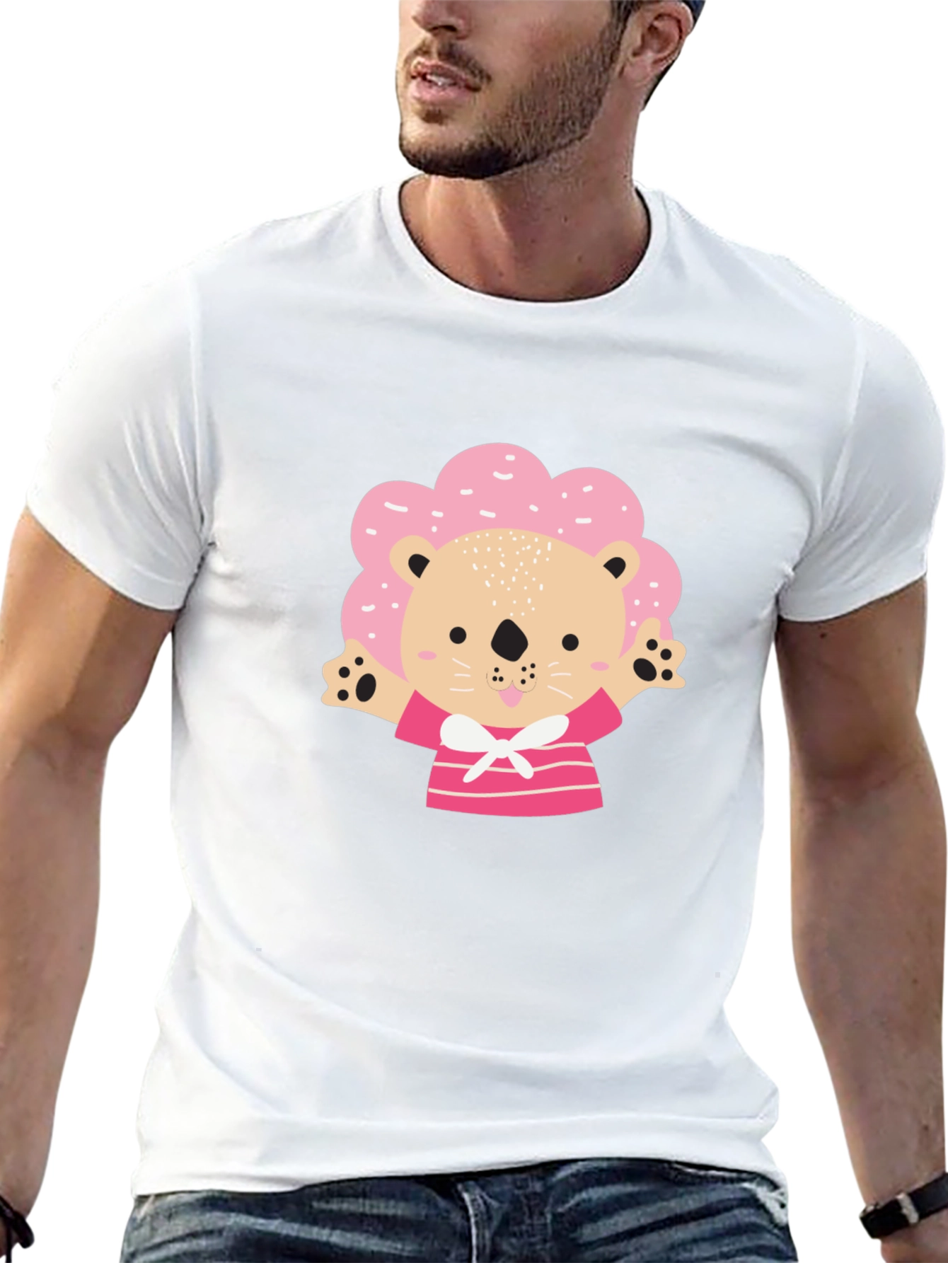 Cute Lion T-Shirt - Pink Mane Design