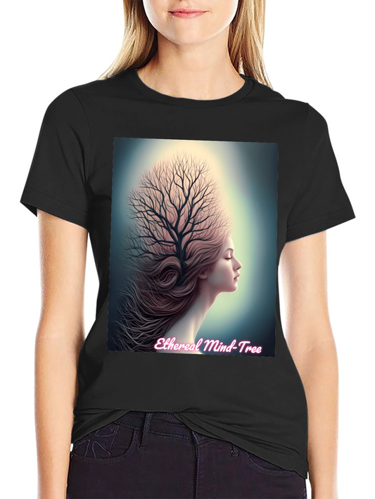 Ethereal Mind Tree Graphic Tee - Unisex Black T-Shirt