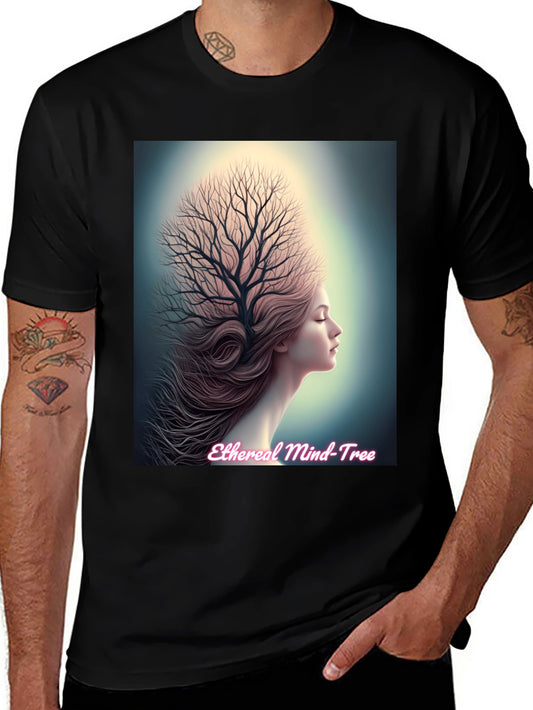 Ethereal Mind Tree Graphic Tee - Unisex Black T-Shirt