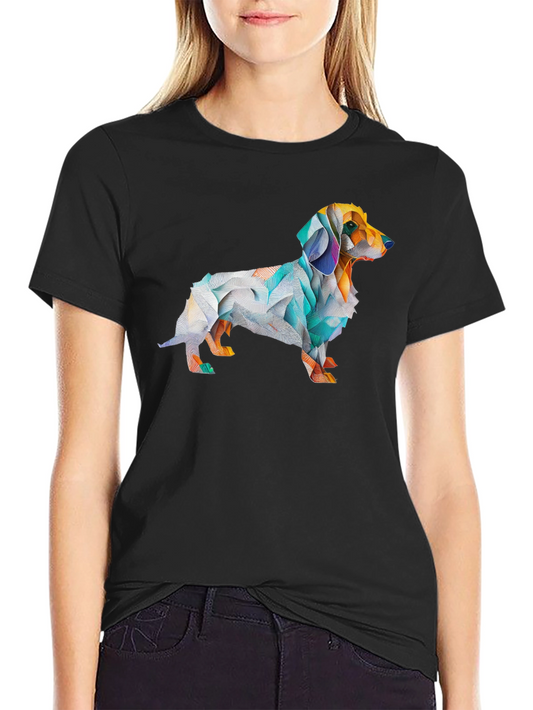 Geometric Dachshund Graphic T-Shirt
