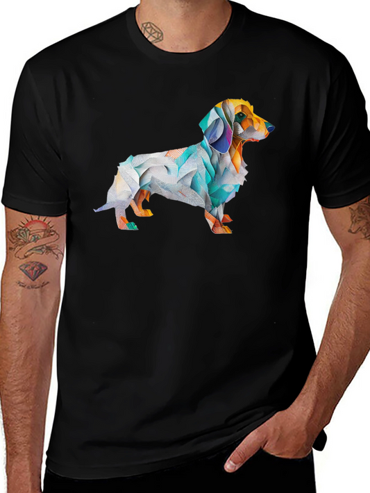 Geometric Dachshund Graphic T-Shirt
