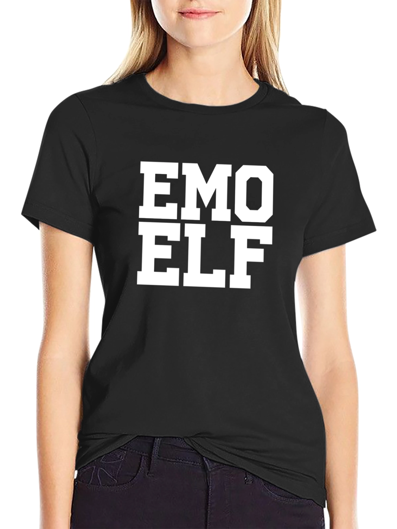 Emo Elf Graphic Tee - Black