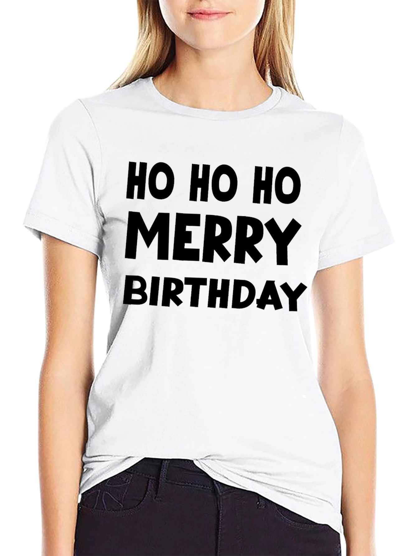 Ho Ho Ho Merry Birthday Black T-Shirt