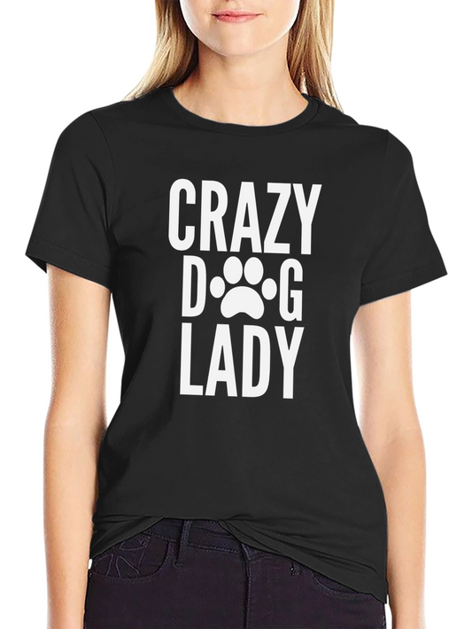 Crazy Dog Lady Graphic Tee - Black