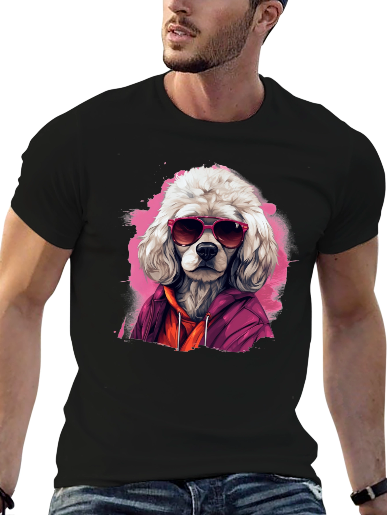Cool Dog Graphic Tee - Black