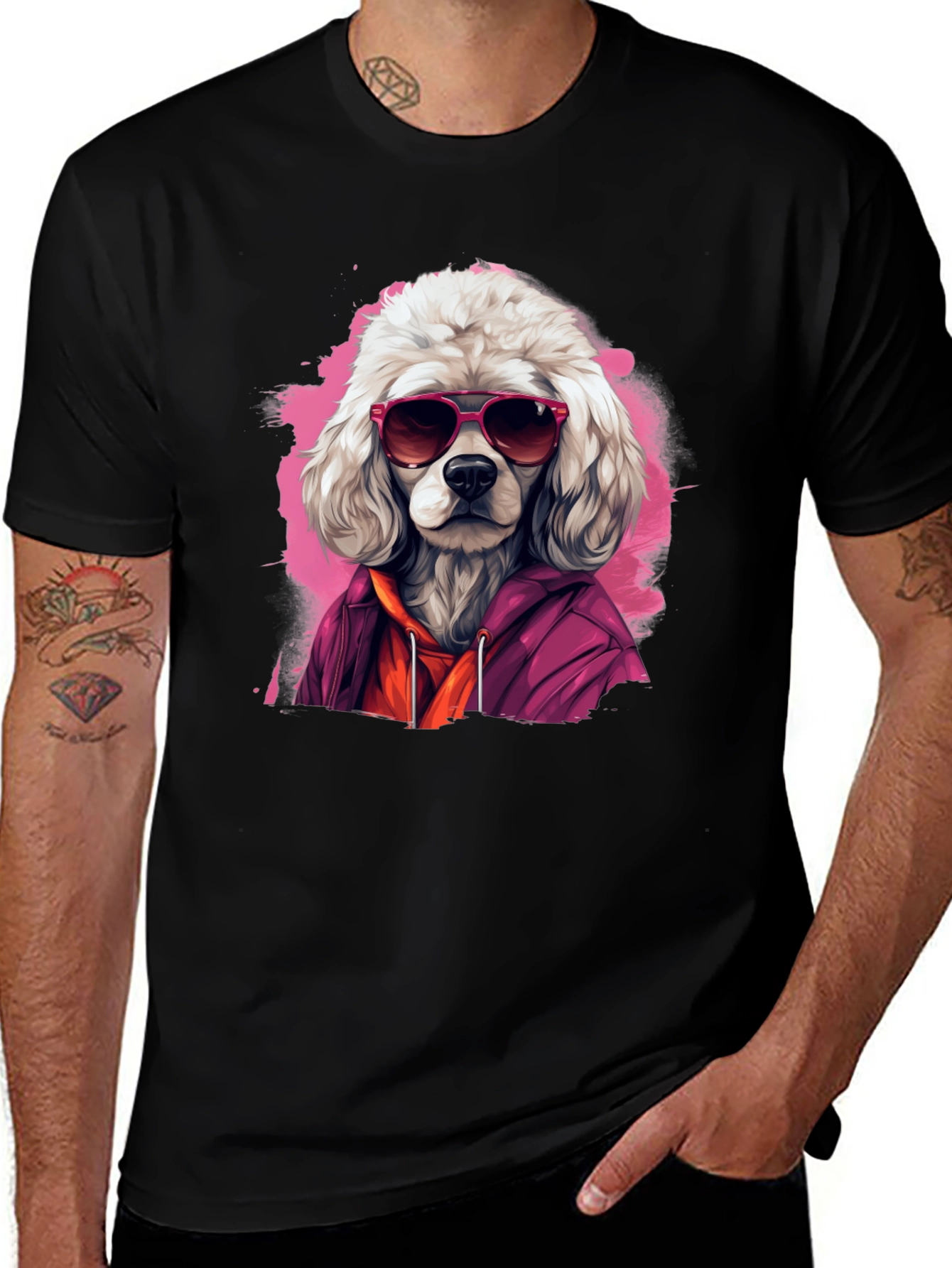 Cool Dog Graphic Tee - Black