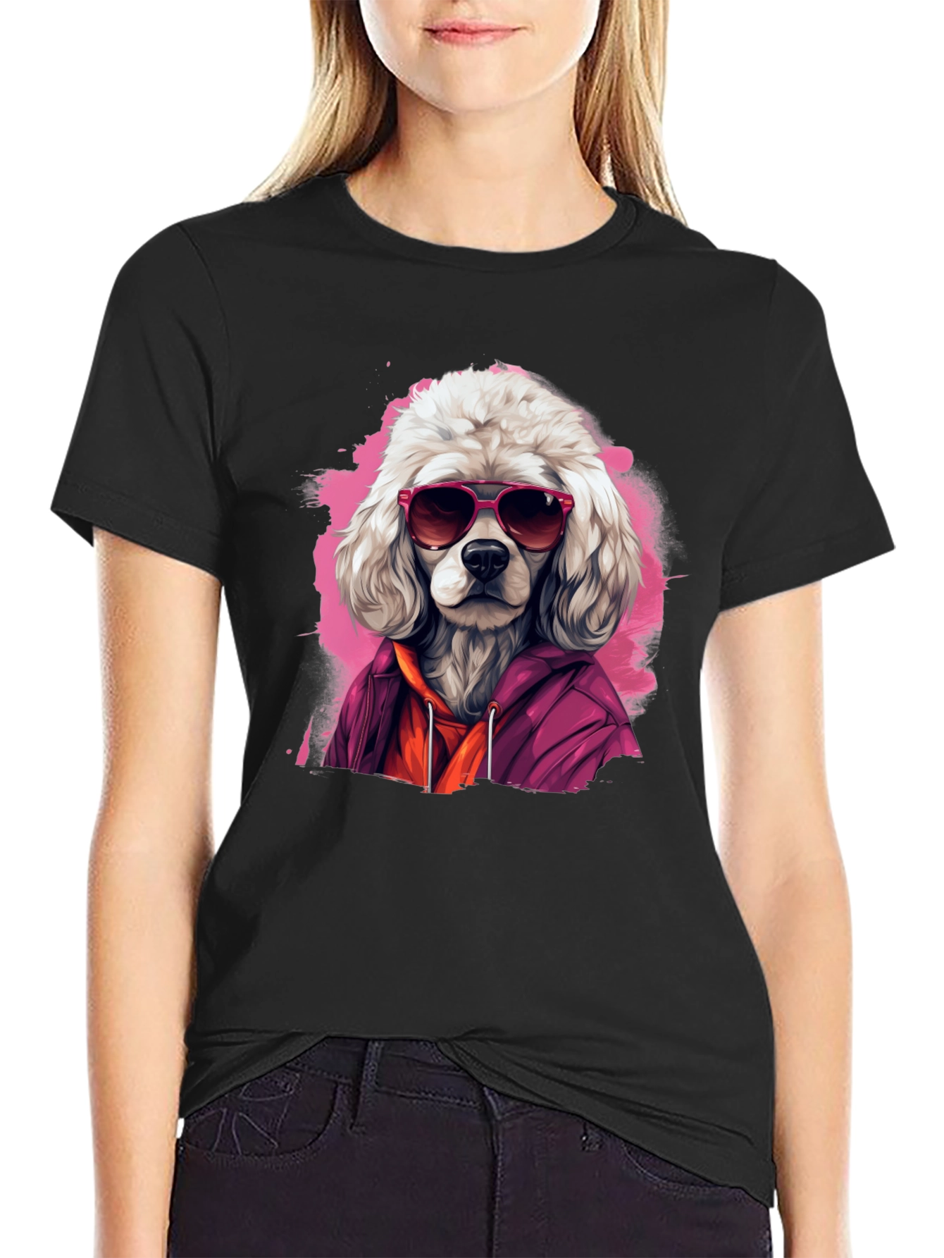 Cool Dog Graphic Tee - Black