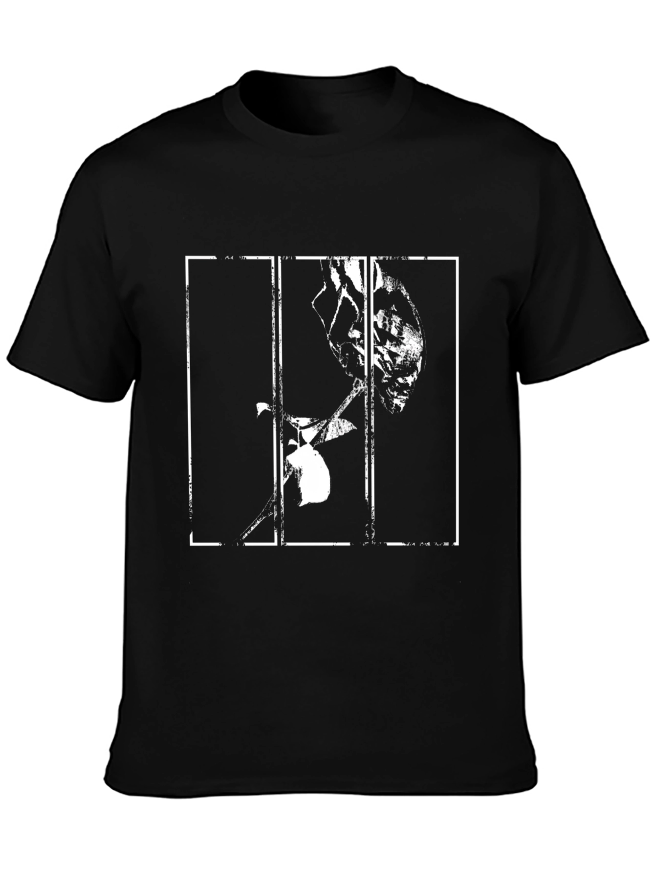 Black Rose Print Graphic T-Shirt