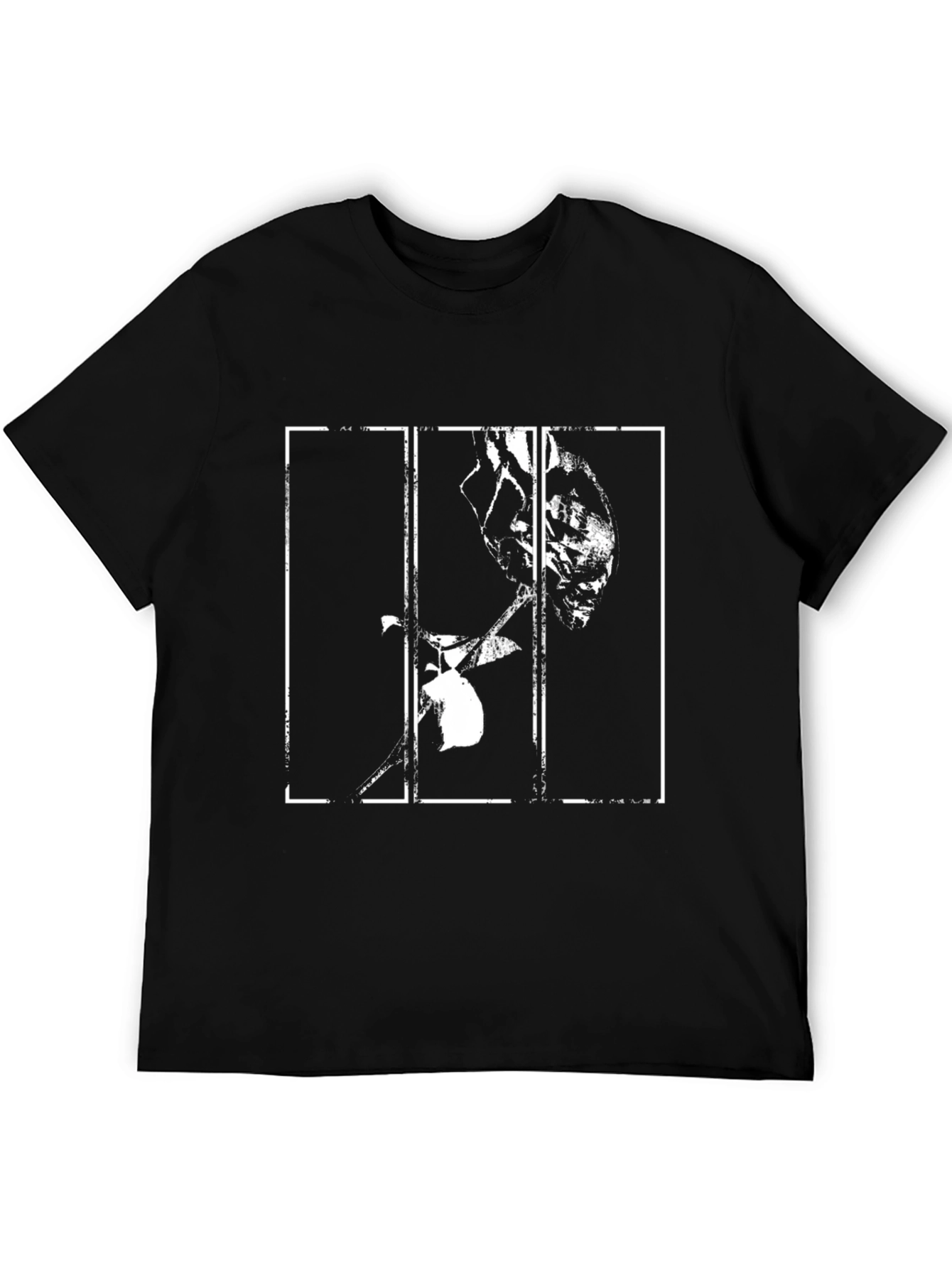 Black Rose Print Graphic T-Shirt